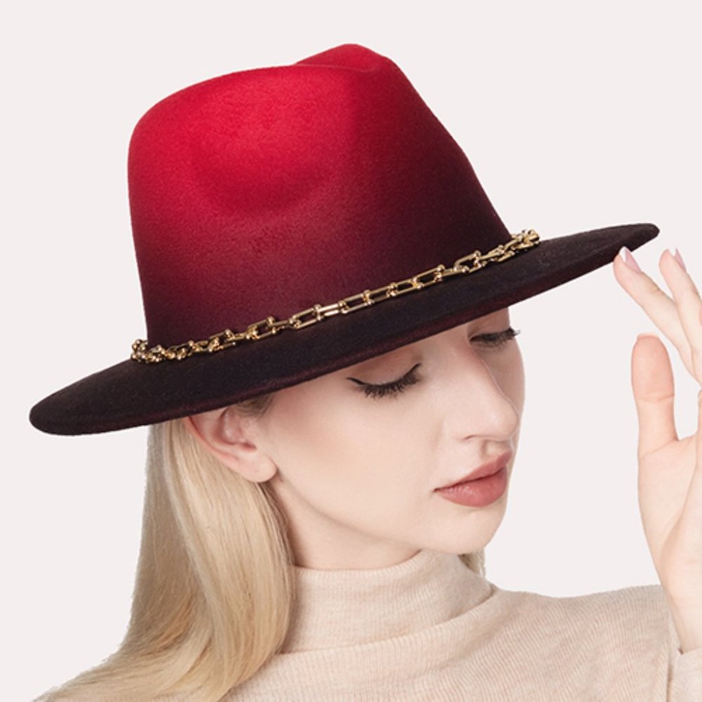 2 Tone Faded Color Fedora Hat